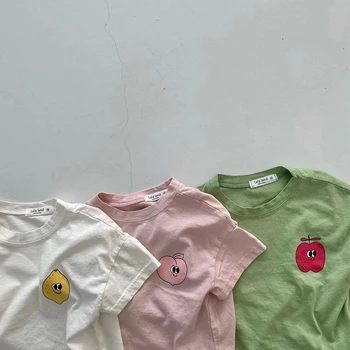 Korejski Baby Sadje Kratkimi Rokavi Tshirt Kratek Določa Malčka Fantje Dekleta Priložnostne Tshirt+Odrezana Hlače 2pcs Določa Otroci Oblačila, ki