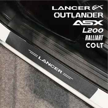 4PCS Vrata Avtomobila Usnje Nalepke za Mitsubishi Lancer EX Outlander ASX L200 Colt Ralliart Delica Mrk Razvoju Dodatki