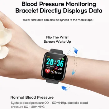 Rainwayer Pametno Gledati Nepremočljiva Bluetooth, združljiva Krvni Tlak Fitnes Tracker Srčnega utripa Smartwatch Za Apple IOS