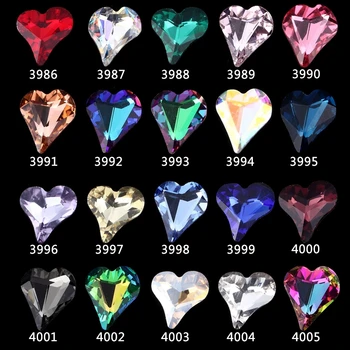 10pc nohtov 3D čare/gems /ynthetic diamond Srce oblika Steklo, kamen, umetne vode vaja nohti srčkan &&&8*9 mm