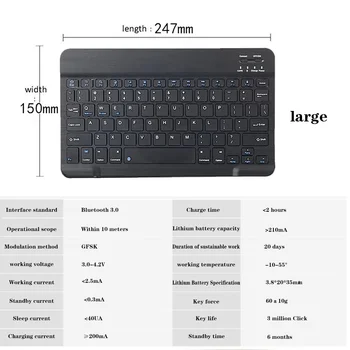 Tablični Primeru za Huawei MediaPad M5 Lite 10.1 Palčni/M5 10.8 Palčni PU Usnja Kritje Primera + Prenosni Bluetooth Tipkovnica + Prosti Pisalo