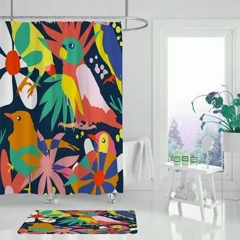 Flamingo, krško tuš zavesa bambusa nepremočljiva zelena tuš , pokrajina kopalnica dekoracijo darilo 200x180cm