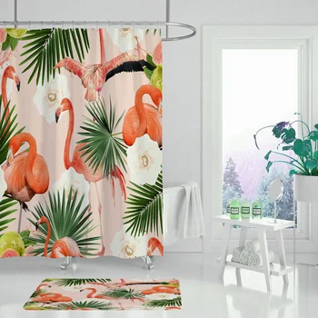 Flamingo, krško tuš zavesa bambusa nepremočljiva zelena tuš , pokrajina kopalnica dekoracijo darilo 200x180cm