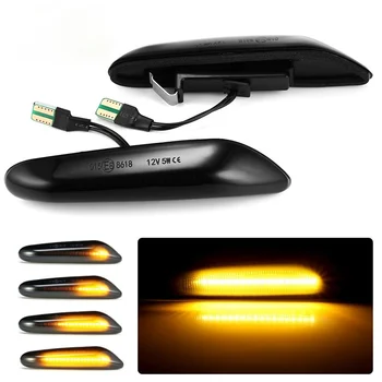 2PCS Dim Objektiv Dinamično Teče LED Vključite Signal Strani Marker Svetlobe Blinker luči za BMW E90 E91 E92 E93 E60 E87 E82 E46
