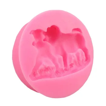 Živali pes obliko silikonsko plesni sladkorja torto dekoracijo orodja čokolada gumi plesni sladkorja obrti kuhinja orodja