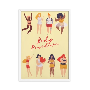 Samolepilni Platno Slikarstvo Stensko Nalepko Telo Pozitivno Plakat Moč Minimalističen Feministične Ženska Ples Slike Doma Dekoracijo