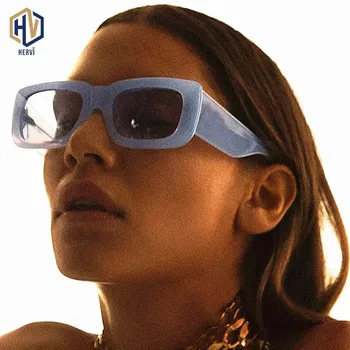 Retro Širok Noge Kvadratnih sončna Očala Ženske Luksuzne blagovne Znamke Gradient sončna Očala Moških Hip Hop UV400 Očala Ženski Senčenje Očala