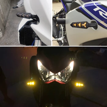 Za Kawasaki KX 250F 450F 100 KLX 125 250 KDX125 Motocikel Signalov Svetilko Vključite Opozorilne Luči Zaporedno Teče Voda LED Luči