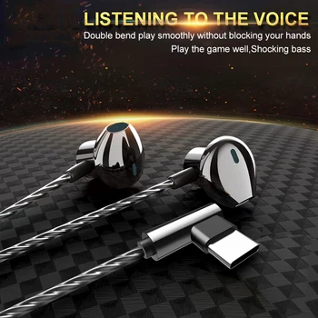 Tip c Slušalke Žične Slušalke in-ear Slušalke Z Mikrofonom Gaming Slušalke Stereo Glasbe Čepkov Za Samsung Huawei Xiaomi