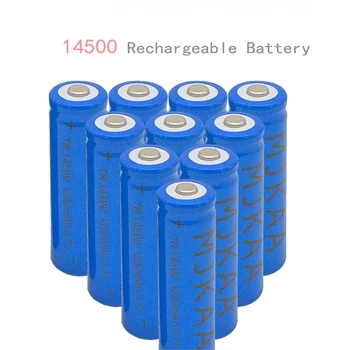 2-6PCS 1200mAh 14500 Li-ion, 3.7 V, velikosti AA Polnilne Baterije Za Napajanje Banka Svetilka Ravno glavo