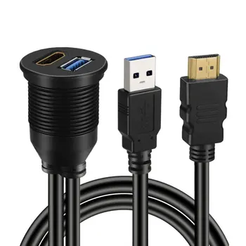 USB 3.0, HDMI je združljiv S HDMI-združljiv + USB3.0 AUX Širitev nadzorni Plošči Nepremočljiva Avto Za Vgrajeni Montažni Kabli
