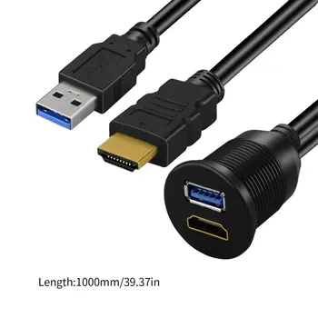 USB 3.0, HDMI je združljiv S HDMI-združljiv + USB3.0 AUX Širitev nadzorni Plošči Nepremočljiva Avto Za Vgrajeni Montažni Kabli