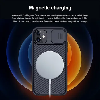 Za iPhone 11 12 Pro Max Primeru NILLKIN CamShield Pro Magnetic Primeru Potisnite Fotoaparat Varstvo TPU PC Pokrov Za iPhone 11 12 Pro Mini