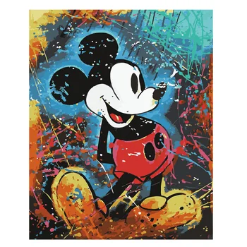 Disney Mickey Mouse Diy Olje, Barvanje z Številkami, Risanje Na Platno Roko Barve Diy Oljno sliko za Otroke Darilo Doma Dekor Cuadros