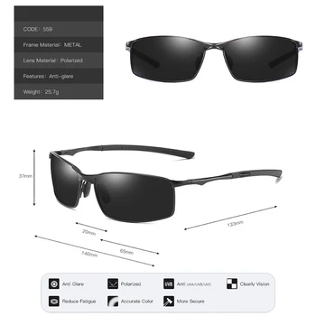2021 Polarizirana sončna Očala Mens Ženska Pravokotnik Vožnje Premaz Ogledalo Kovinski Okvir Očala UV400 Odtenki Anti-Glare Očala