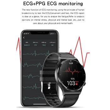 2021 Bluetooth Klic Pametno Gledati Moške IP68 Srčni utrip Spanja Monitor EKG PPG Fitnes Smartwatch Za Android iOS Huawei PK GT 2 Pro