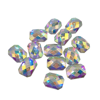 30pcs Pravokotnik Obliko 6*8 mm Kristali AB Ravno Nazaj Fancy Nail Art Crystal Okrasnih Za Poroko Osebnost Oblikovanje Kroglice