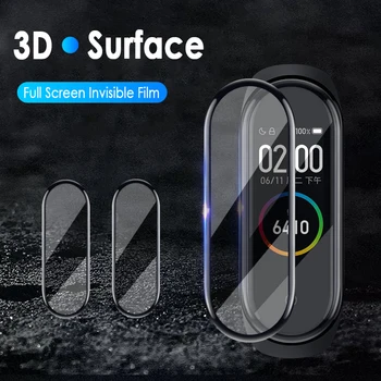 3D Zaščitno Steklo Za Xiaomi Mi Pasu 5 6 Stekla Film, ki Mi Band5 Smart Watchband 5 6 Mehko Screen Protector Film, ki Mi Band 6