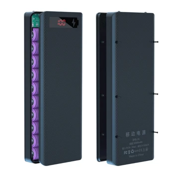 Snemljivi Dual USB LCD-Zaslon DIY 10x18650 Baterije Primeru Power Shell Banke Prenosni Zunanje Polje brez Baterije Powerbank 96BA
