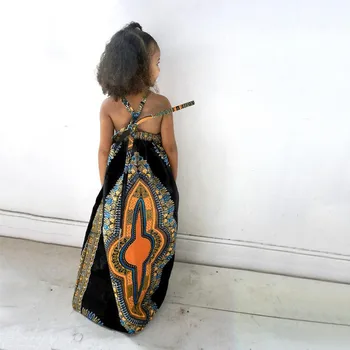 Poletje Afriške Dekleta Obleko Otroci Dekleta Afriške 3d Digital Print Naramnice Princesa Obleko Plaži Priložnostne Otroška oblačila, Oblačila