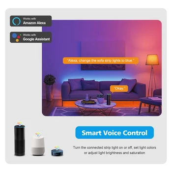 Tuya Wifi Led Trakovi, RGB Svetlobe 5050 Smart TV Ozadja Glasovni Nadzor Dela Z Alexa Google Doma Soba Dekoracijo