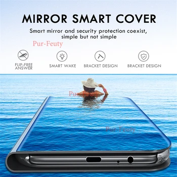 Zaščitni Zadnji Pokrov Za Huawei Honor P40 Nova 5 Z 6 SE Y7P 7i Igra 3 V30 Pro Lite E CaseNew Ogledalo Flip Primeru telefon