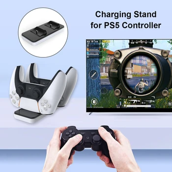 Dvojni Polnilnik Določa s Kablom USB polnilna Postaja Lahka Igra, Igranje Elementi za DualSense PS5 Krmilnik