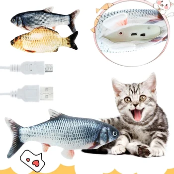 3D Simulacija 30 CM Ribe Igrače USB Polnjenje Električnih za Mačje Hišne Interaktivni Darila Ribe Catnip Igrače Plišaste Blazino Lutka Ribe Igrača