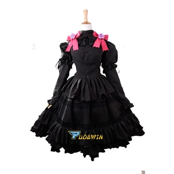 Datum Živo Tokisaki Kurumi Black Lolita Obleko Datum Obleko Unisex Cosplay Kostum