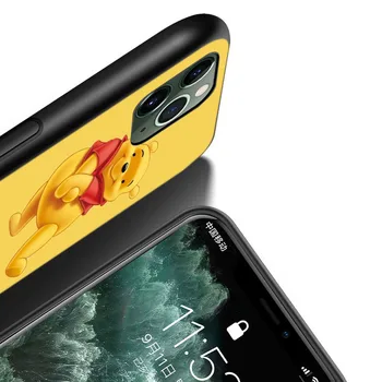 Silikonski Črni Pokrov Winnie The Pooh Za Apple IPhone Mini 12 11 Pro XS MAX XR X 8 7 6S 6 Plus 5S SE Telefon Primeru