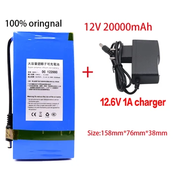 Baterija 12V 20000mAh Visoka Kakovost, Super Prenosna Polnilna Litij-ion Z ZDA ali EU Plug 12,6 v 20Ah DCbattery pack+polnilec