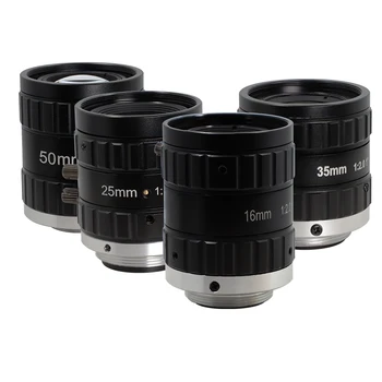 ZLKC HD 12 milijona slikovnih Pik Pralni Vizijo Objektiv 6 mm 8mm12mm Priročnik Iris Zoom FA Objektiv za Industrijske Kamere C-Mount Nizko Popačenje Objektiva
