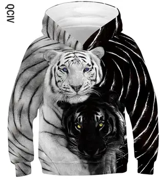Volk Tiger 3D Tiskanja Fantje Hoodies Teens Pomlad Jesen Vrhnja oblačila Otroci Hooded Majica Oblačila Otrok Dolgimi Rokavi Pulover Vrhovi