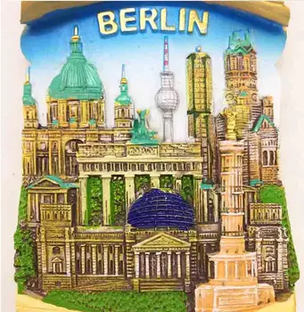 Berlin Točko Nemčiji Turističnega Potovanja, trgovina s Spominki, 3D Gume Hladilnik Magnet
