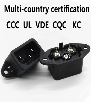 5Pcs/veliko UL/VDE/CQC/KC certificiranje IEC 320 C14 Navpično 3Pins Moški Vtič Plošči Moč Sesalne Vtičnice, Konektorji AC 125V15A DB-14