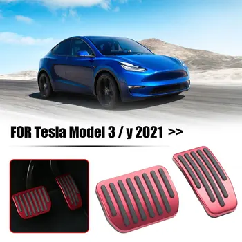 Ne Zdrsne Pospeševalnik Zavorni Pedal Kritje Pad Set Za Tesla Model 3 Y 2021