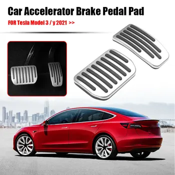 Ne Zdrsne Pospeševalnik Zavorni Pedal Kritje Pad Set Za Tesla Model 3 Y 2021