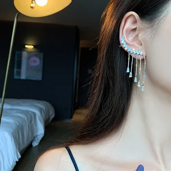 Retro Tassel Okrasnih uhani za Ženske Razkošno Kristalno Sijoče Dolgi Uhani 2021 trend modni nakit Uhani