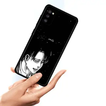 Telefon Pokrovček Za Samsung A71 Primeru Črno Funda za Galaxy A51 A11 A12 A21 A52 A42 A02s A02 Lupini Anime Napad na Titan ackerman