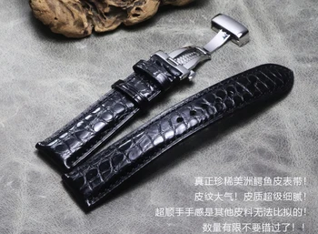 18 19 20 21 22 mm Rjava Črna Aligator, usnjeni trak visoke kakovosti Zapestnica Krokodil kože Watch Band Za Rolex Omega IWC DW Mido