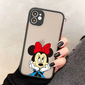 Disney Minnie srčkan styling Primeru Telefon Za Iphone 11 Pro Max 12 MINI XS Max 7 Plus 8 XR Mat Hrbtni Pokrovček Minnie Mouse Nove toplovodne