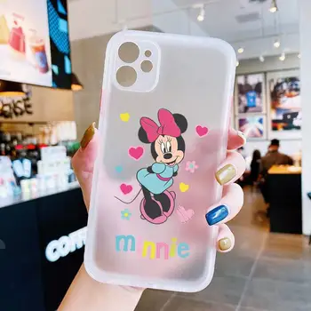 Disney Minnie srčkan styling Primeru Telefon Za Iphone 11 Pro Max 12 MINI XS Max 7 Plus 8 XR Mat Hrbtni Pokrovček Minnie Mouse Nove toplovodne