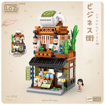 LOŠKI Mini majhnih delcev, gradnikov montaža igrače puzzle mini Japonski shop street view kimono prodajalna dekle odraslih
