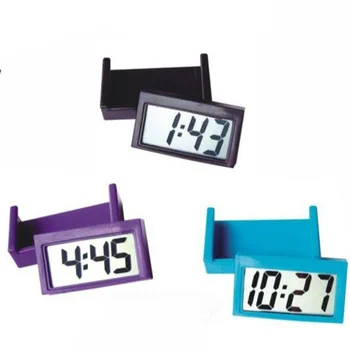 Mala Samolepilni Avto Desk Ura Elektronskih Watch Merilniki Digitalni LCD Zaslon Tanek Elektronska Ura z Lepilom Pad Datum Čas