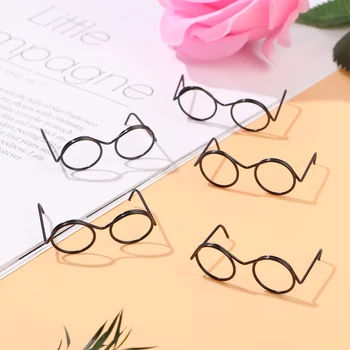 5PCS Veliko Zbirko Modnih Krog Okvir Očal je Retro Lensless Lutka Očala Kul Lutka Dekoracijo Pribor 3/3.5 cm