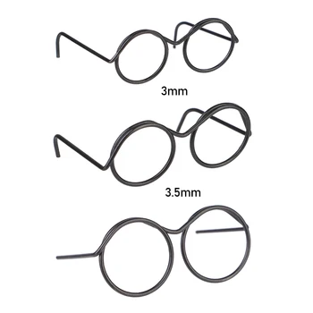 5PCS Veliko Zbirko Modnih Krog Okvir Očal je Retro Lensless Lutka Očala Kul Lutka Dekoracijo Pribor 3/3.5 cm