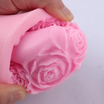 Rose Cvet Silikonski Sveča Plesni Milo Smolo Gline Plesni 3D Ročno Obrt Fondat Čokoladni Bonboni Torta Dekoraterstvo Orodja, Kalupe,