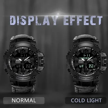 Addies Vojaške Straže Moških Kompas Nepremočljiva Prostem Moški Športni Šok LED Digitalna Quartz Dual Display Watch Relogio Masculino