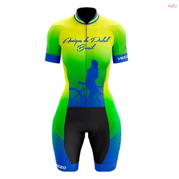 2021 VEZZO Žensk Poklicna Oblačila Triatlon Skinsuit Določa Dihanje Macaquinho Ciclismo Feminino Quick dry Jumpsuit Kompleti