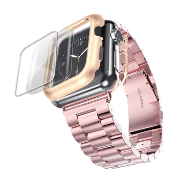 Iz nerjavečega Jekla+Trak Za Apple Watch band 44 mm/40 mm iwatch band 42mm/38 mm Zapestnica watchband za apple gledati serije 5 4 3